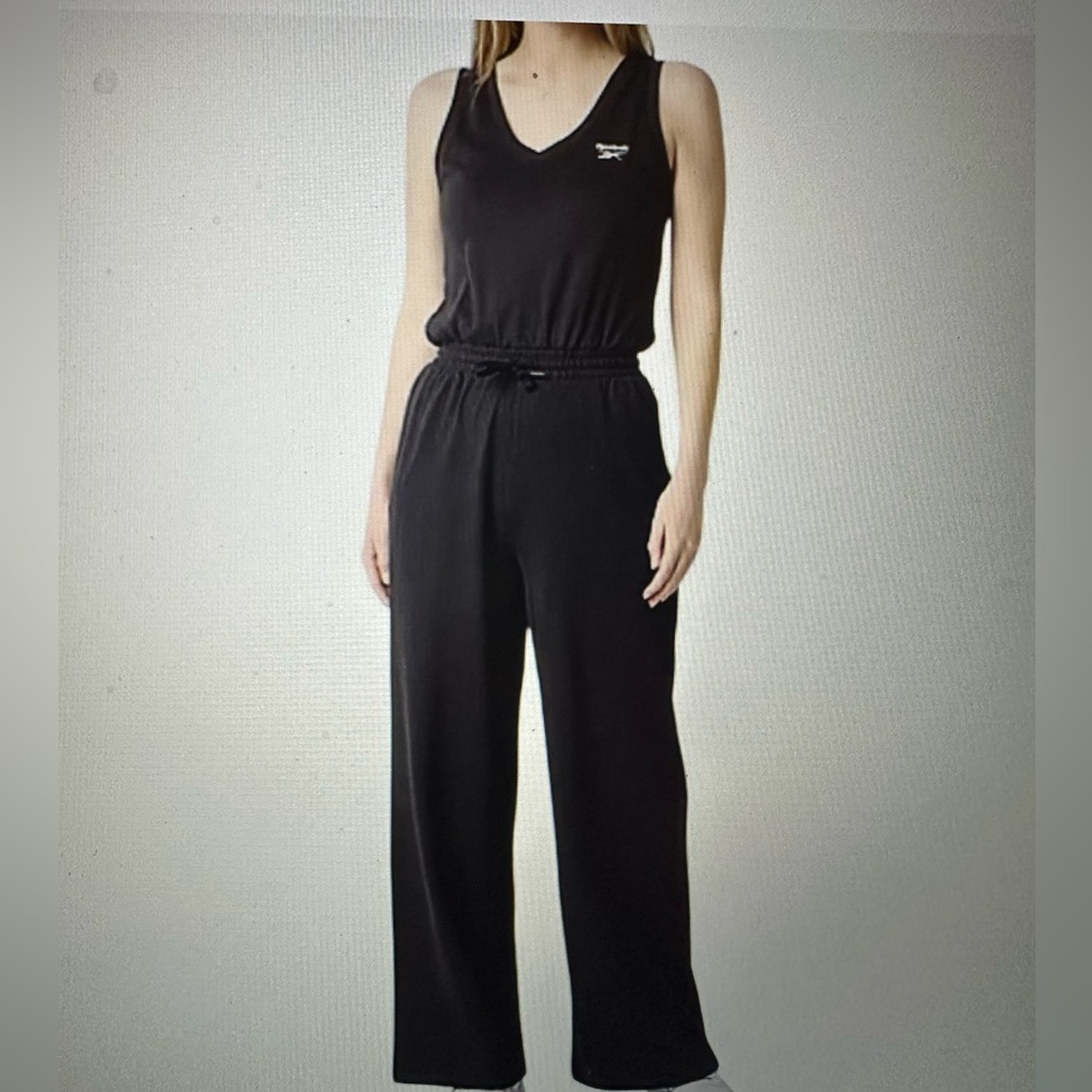 Reebok Identity Romper Women's Size Small Black Sleeveless Jumpsuit Sporty NEW